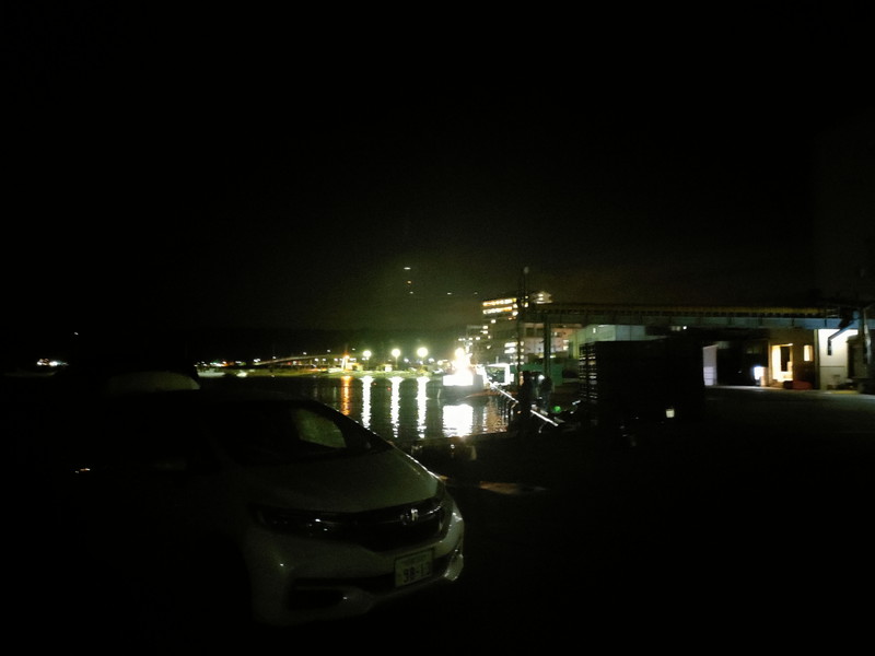 夜の勝浦港内